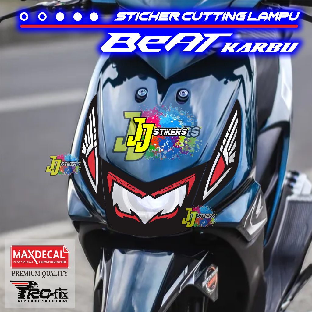 Stiker Lampu Alis Variasi Depan Motor Beat Karbu Tahun 2009 Sampai 2012