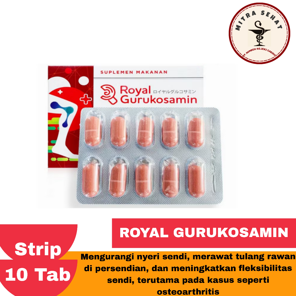Royal Gurukosamin / Strip 10 - Kaplet Suplemen Herbal | Membantu Memilihara Kesehatan Persendian