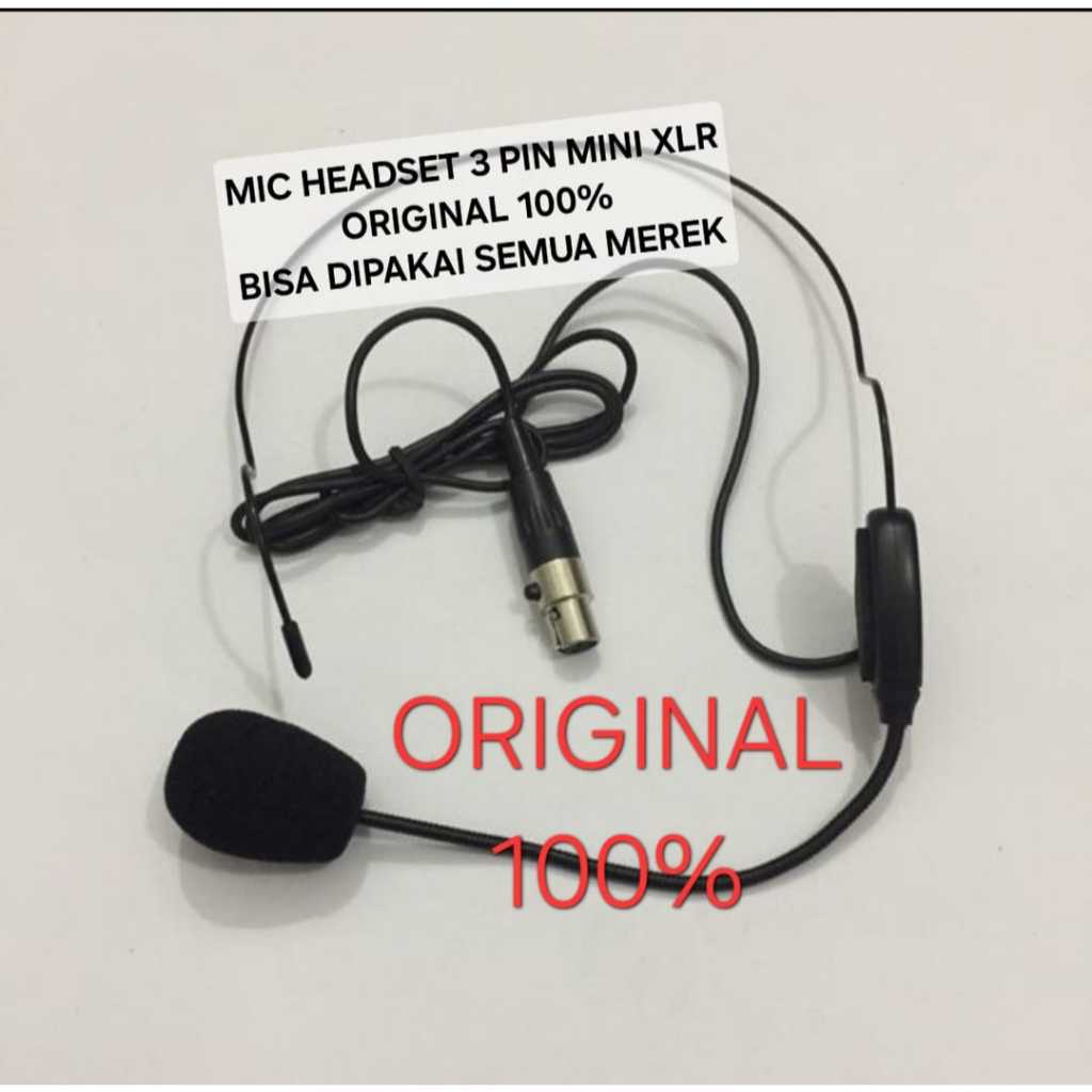 mic headset lidi 3pin universal/mic headset wireless/ mic bando jack bulat microfon