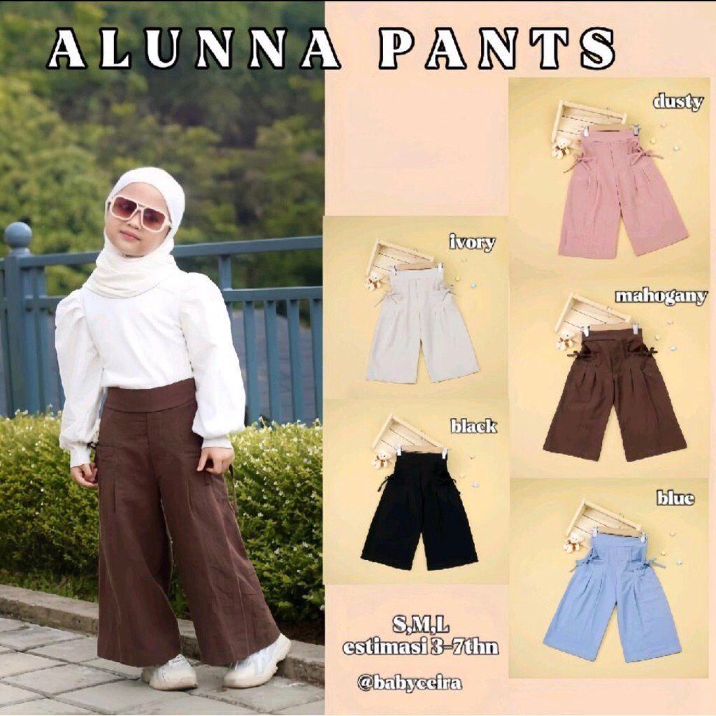 ALUNNA PANTS || celana kulot anak perempuan bahan linen bangkok usia 3-7tahun