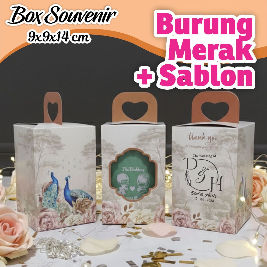 

(Sablon) Paper Box 9x9x14cm Kemasan Souvenir Dus Gelas Sedotan Botol Rabbit