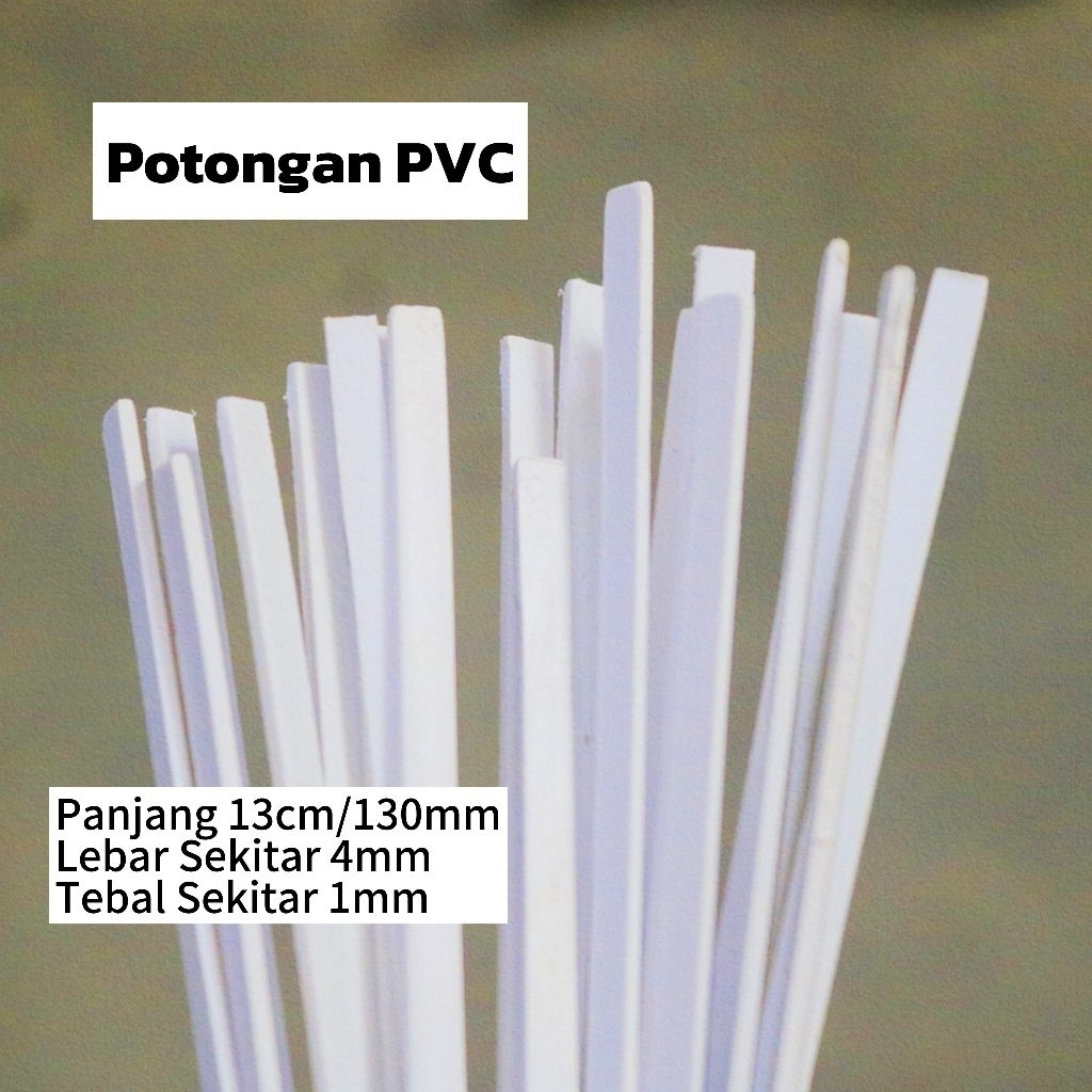PVC Lembaran Potongan Pipa Paralon / PVC Ukuran 4mm × 130mm tebal 1mm