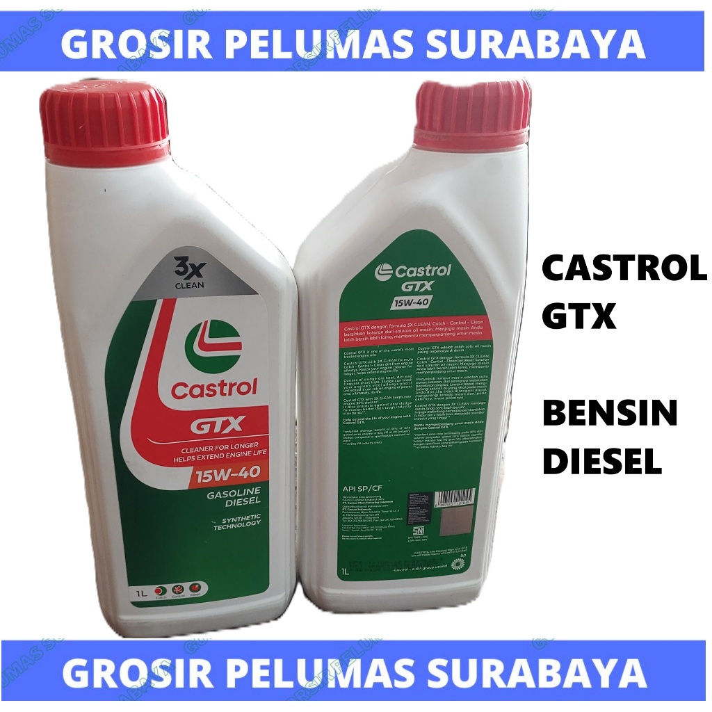 Original Oli Castrol GTX ME 15W/40 15w-40 Botol 1LTR 1 Liter Castrol GTX 15W 40 Oli bensin Diesel 1l