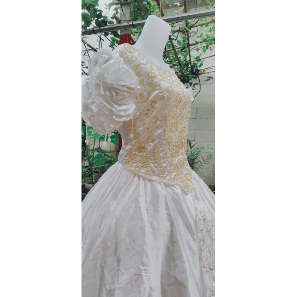 Gaun/Dress Pengantin Putih Fairy Noni Belanda Cantik Lengan Balon, bisa Party Brithday - Penyanyi - 