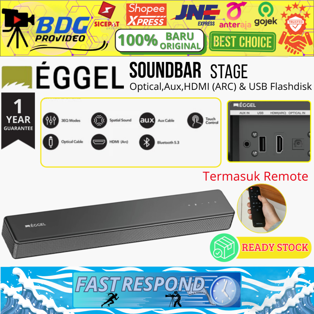 Eggel Stage SoundBar / Sound Bar with Built-In Woofer EGGEL STAGE