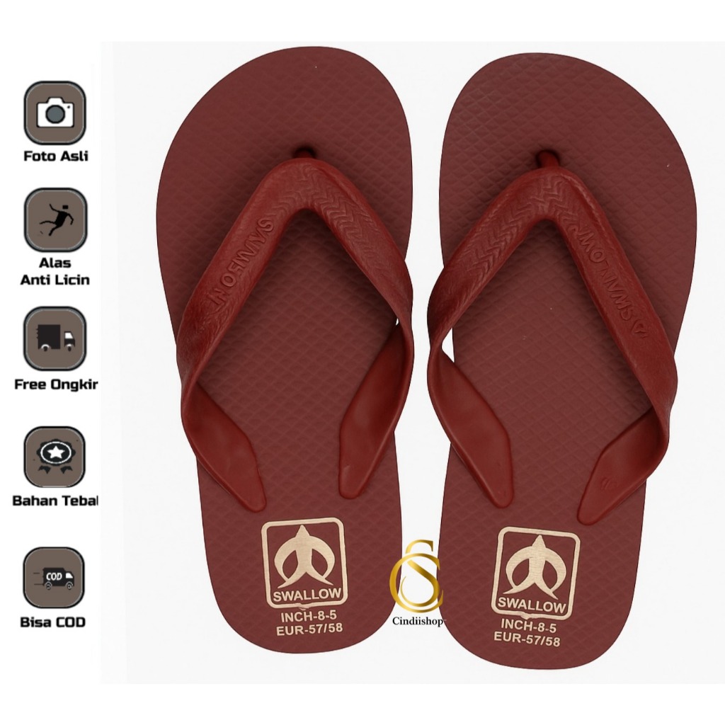 Sandal Jepit PRIA Swallow LEGIAN Premium Sendal Cowok Karet Swalow Original Trendy