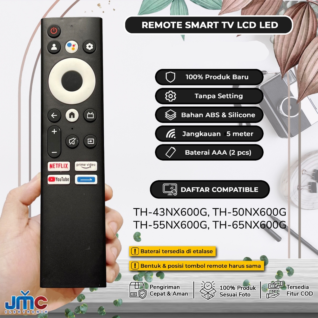 Remote Android TV Panasonic TH-43NX600G TH-50NX600G TH-55NX600G TH-65NX600G