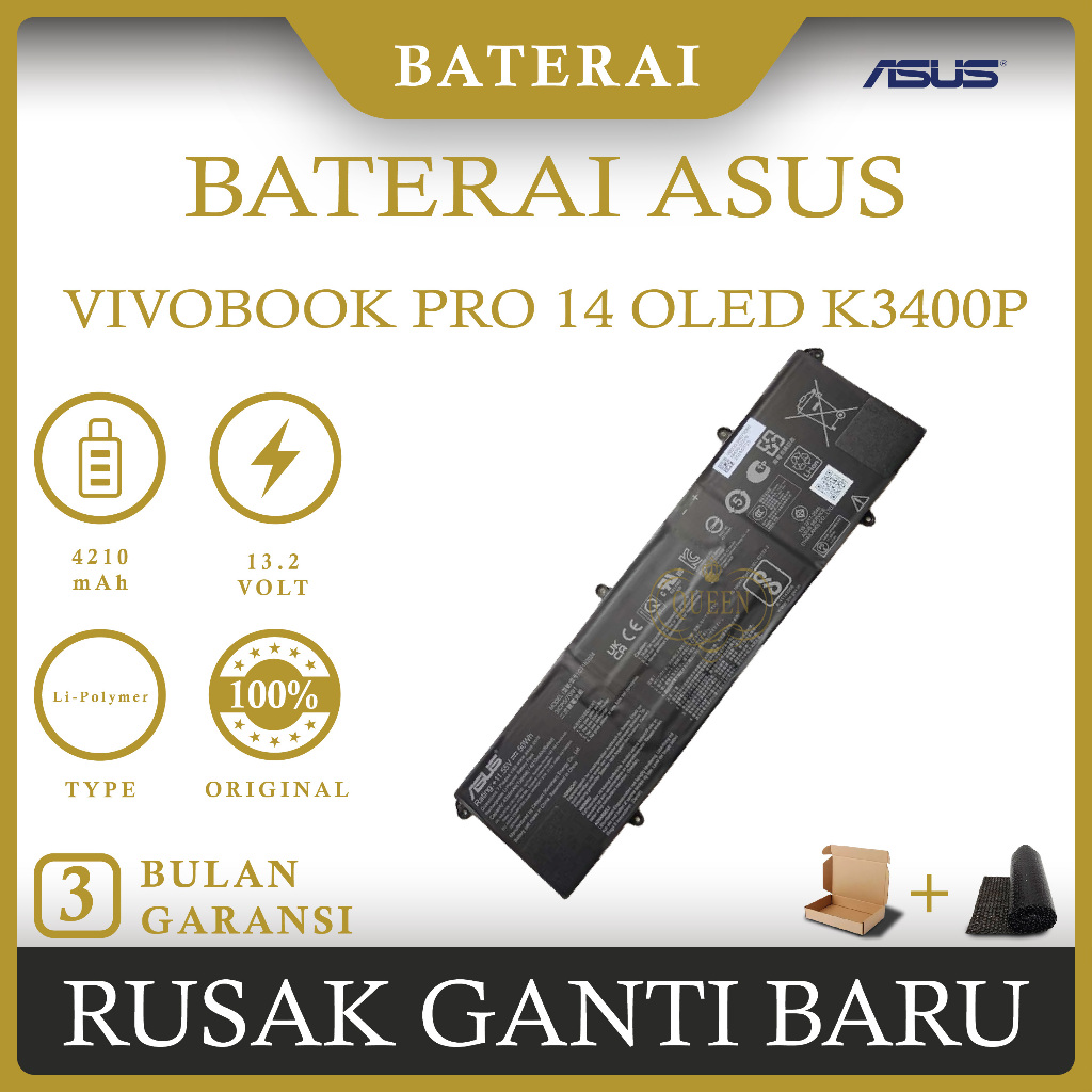BATERAI LAPTOP ASUS VIVOBOOK Pro 14 OLED K3400P,M3401Q,M3401QA,K3400PA, K3400PH, M3401QA, M3401QC, S