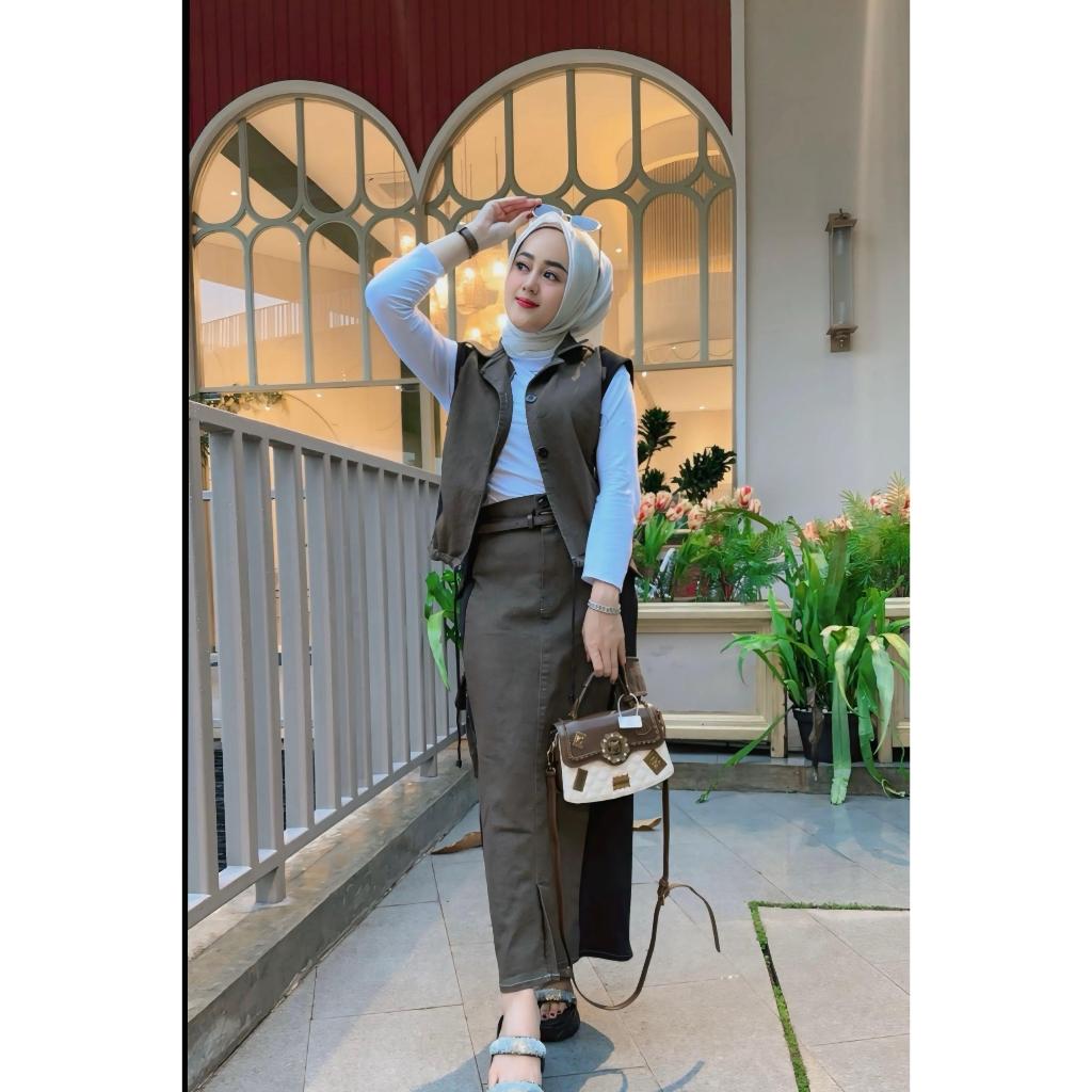 Ella Trendy One set 2-in1 Setelan Rok wanita Lusiana