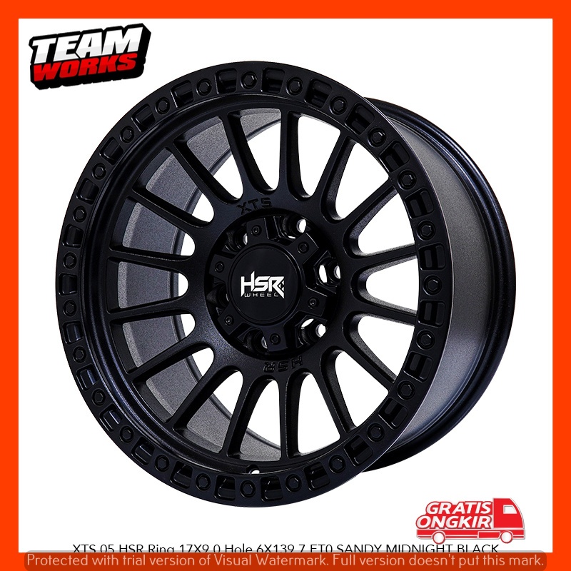 VELG RACING HSR XTS05 RING 17 LEBAR 9 BUAT MOBIL TRITON TERRANO FORTUNER PELAK RING17 MIDNIGHT BLACK
