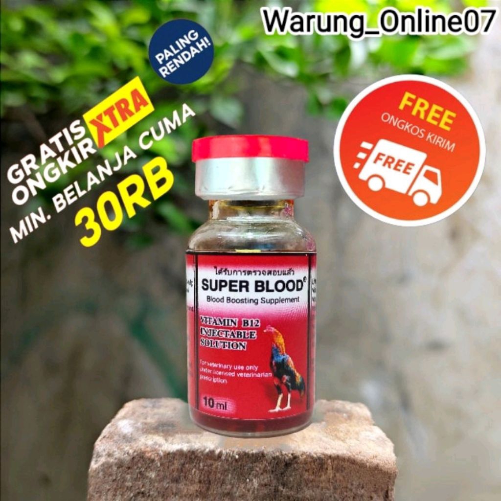 Vitamin Ayam Lesu Kurang Bertenaga Super Blood Injeksi 10ml Doping Membuat Ayam Jadi Galak Kuat Agre