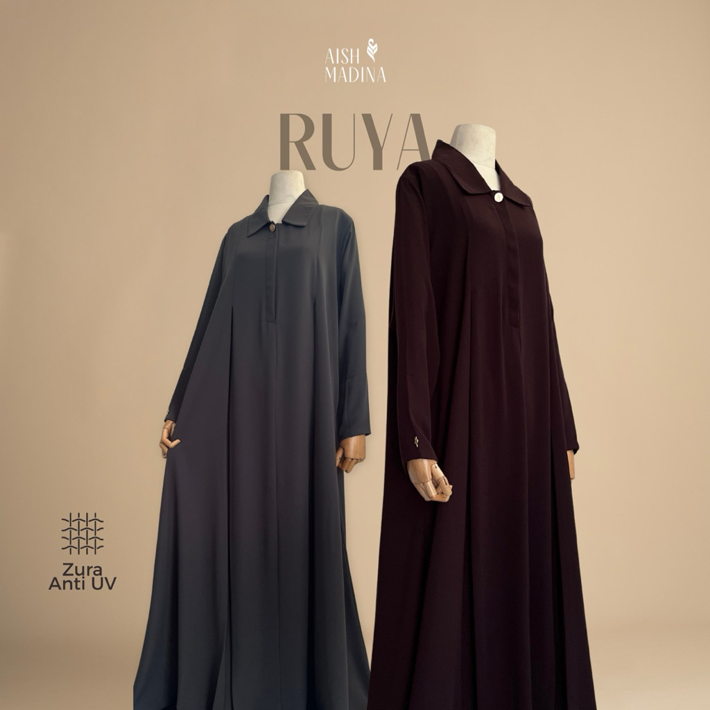 AISHMADINA GAMIS WANITA MUSLIMAH BEKERJA RUYA ABAYA BAHAN ZURA ANTI UV