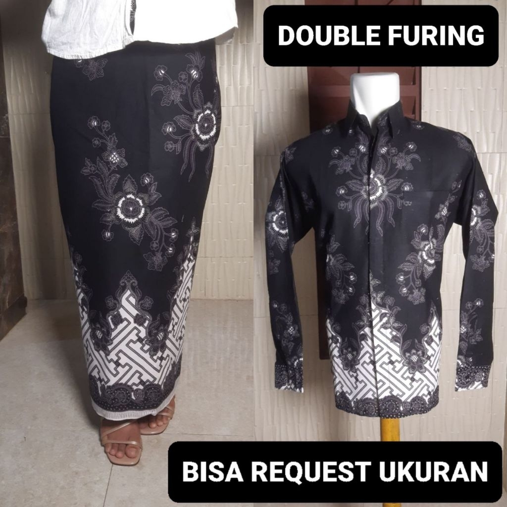 KEMEJA & ROK DOUBLE FURING PREMIUM / BAJU SERAGAM BATIK COUPLE PASANGAN SARIMBIT KELUARGA CUSTOM ANA