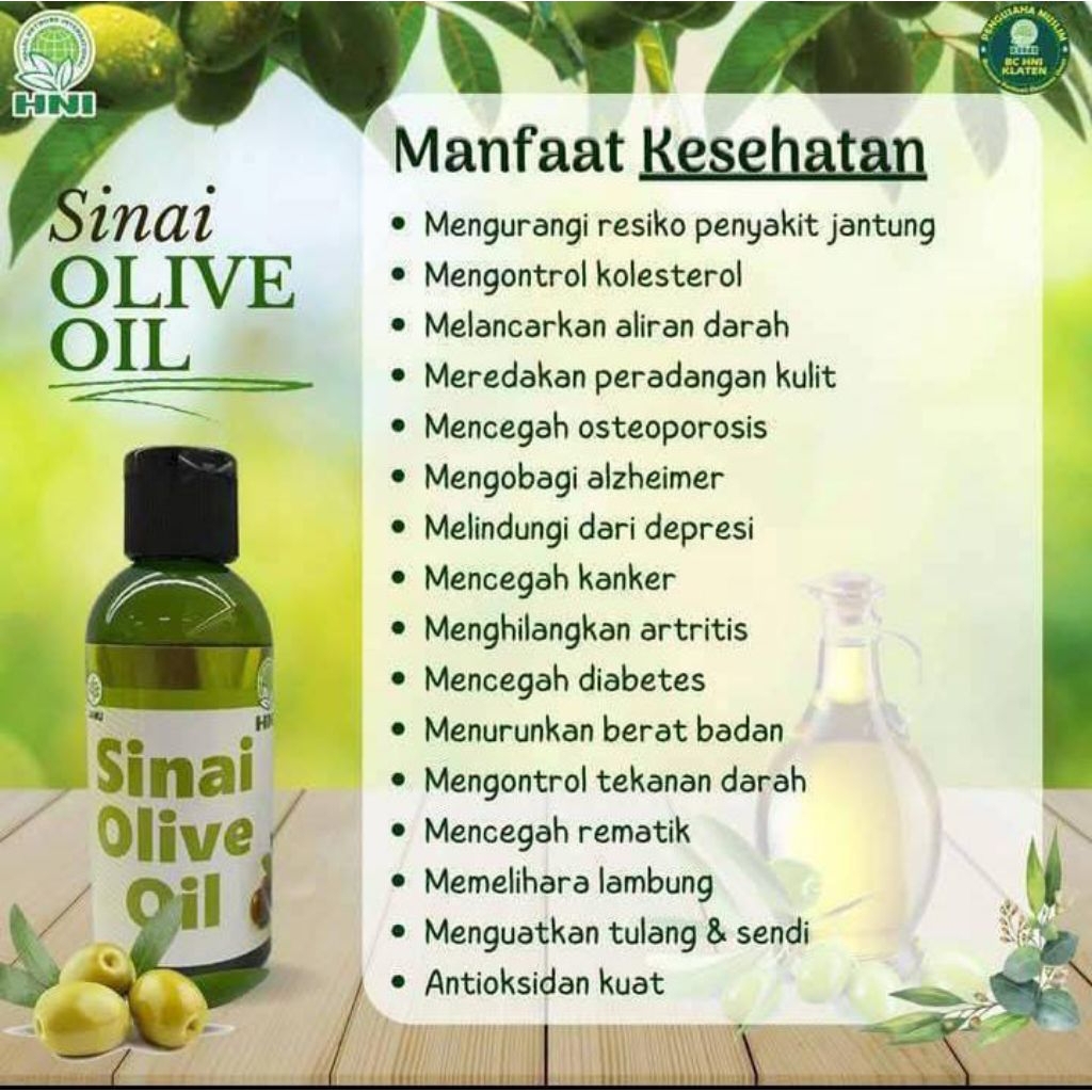 

Sinai Olive Oil HNI – Minyak Zaitun Herbal Alami