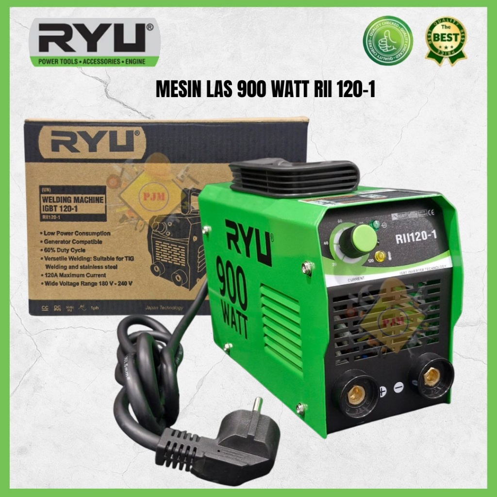 Ryu Mesin Las 900 Watt RII 120-1 Travo Las Inverter MMA 120 Mesin Las Stainless Argon Trafo Las IGBT