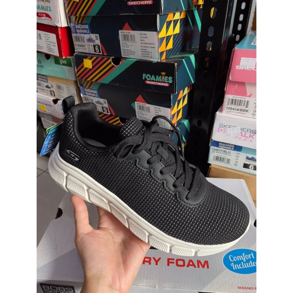 Sepatu skechers bobs sport 117346 (Tali aktif)