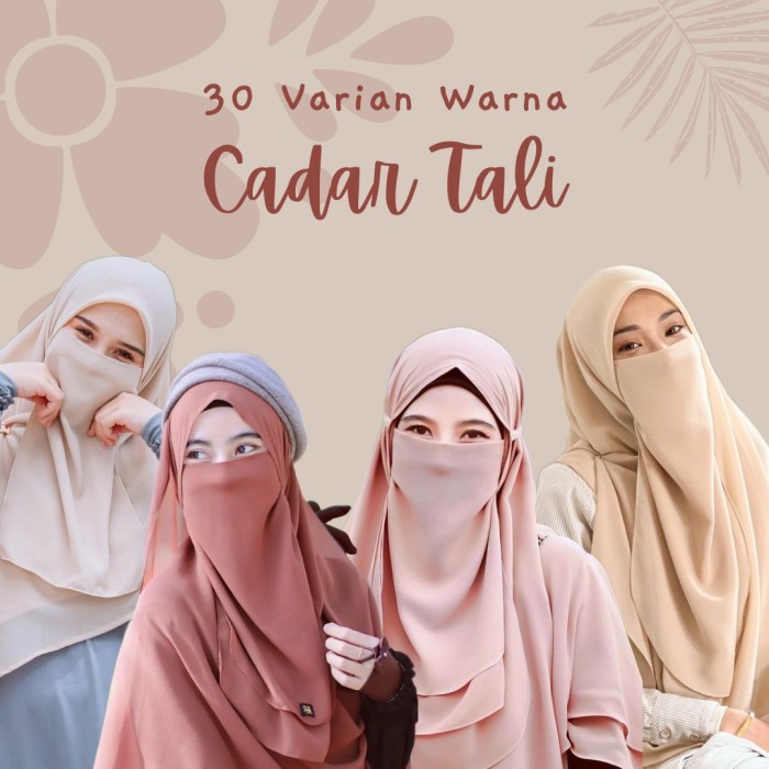 Niqab Cadar Ceruty Babydoll 2 layer cadar tali ceruty