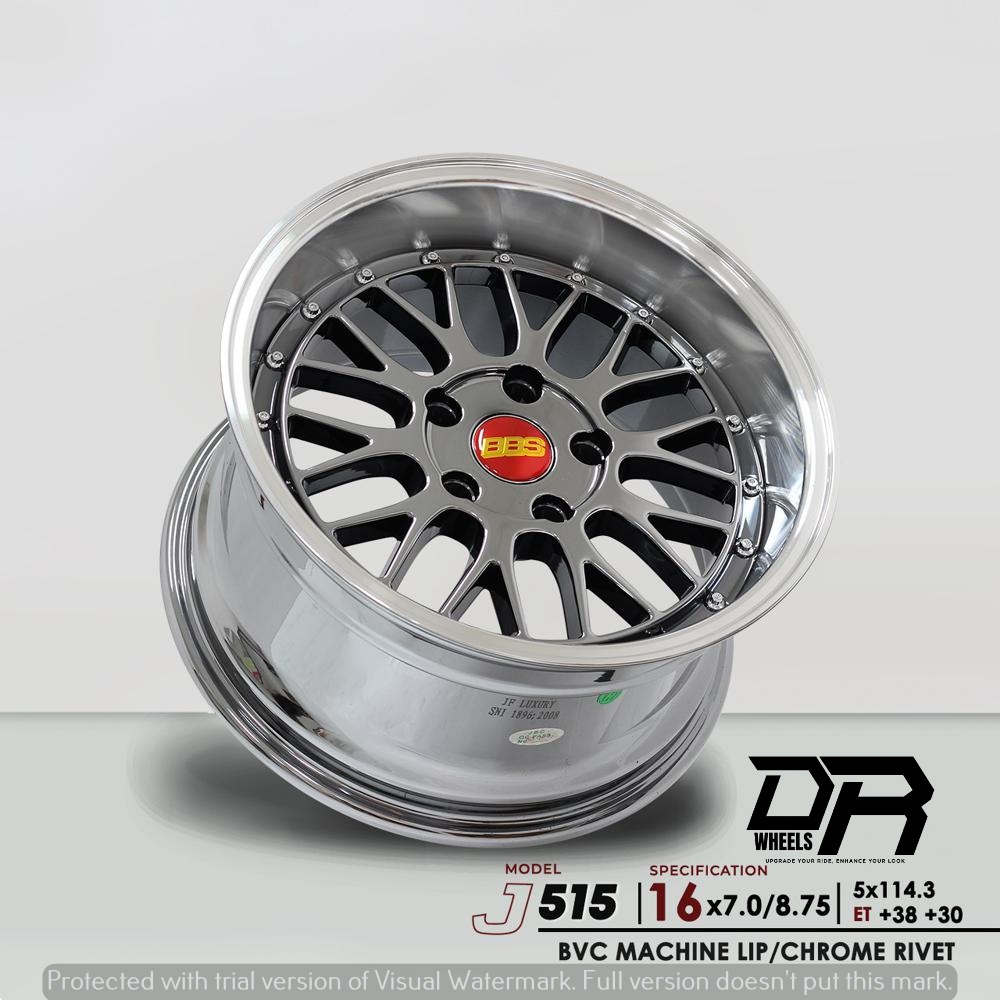 Velg mobil mdel bbs celong ring 16 lebar 4x100 dan 4x114,3 lebar 7/8,5 hole 5x114,3 warna black crom