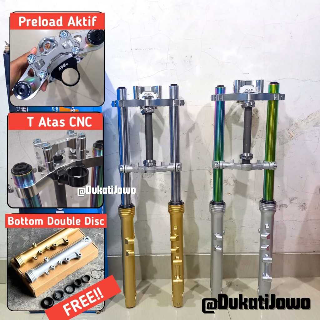 SHOCK SKOK DEPAN NINJA Ride it as gold PNP HONDA CB MP GL TIGER HEREX RIDE IT