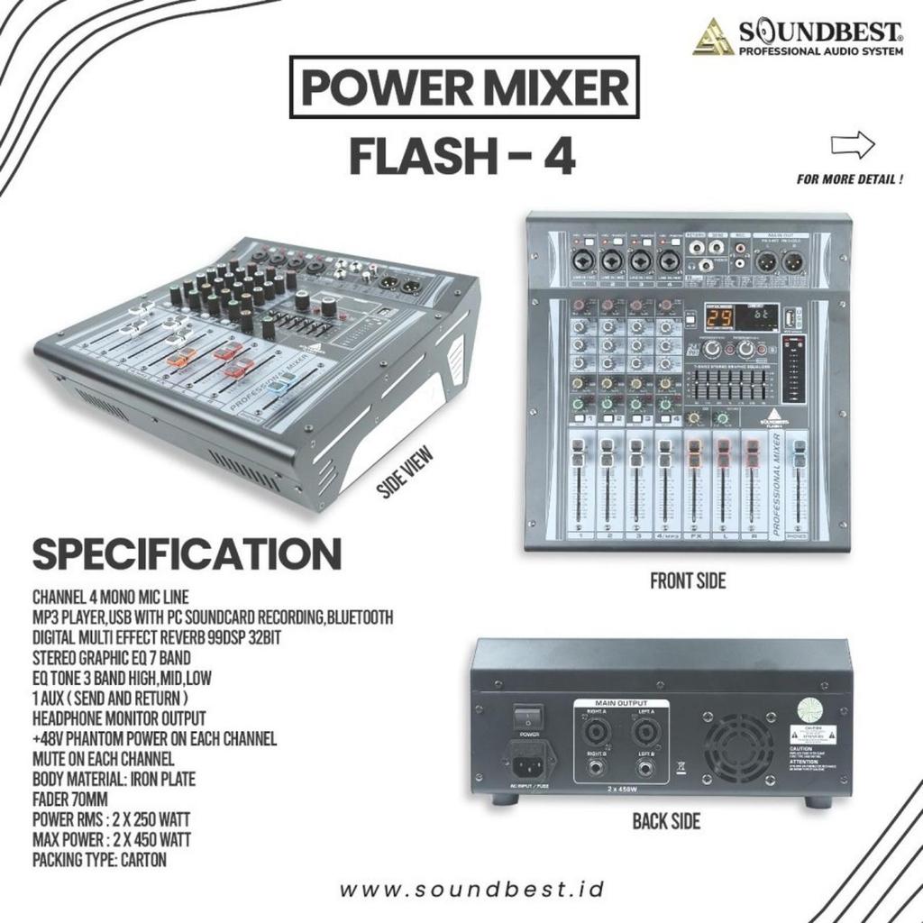 Mixer Power Soundbest Flash4 Flash6 & Flash8 4ch 6ch & 8ch - power mixer flash 4 , flash 6 , flash 8