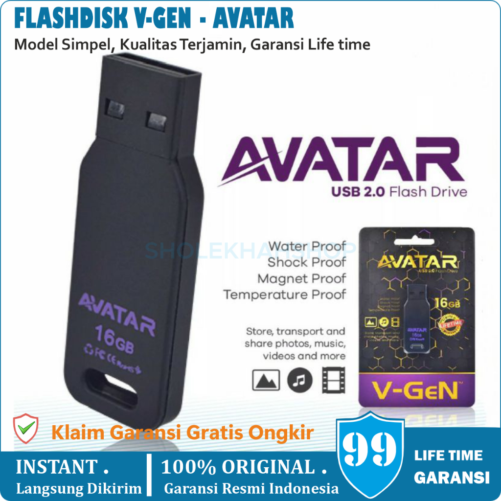 Flashdisk Vgen 8gb Atom, Astro, Avatar Original Lifetime