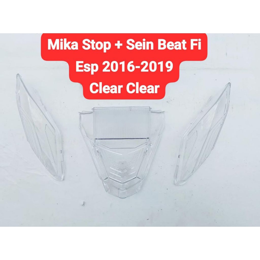 Mika Lampu Stop Rem Belakang + Mika Lampu Sein Belakang Beat Fi Esp 2016-2019
