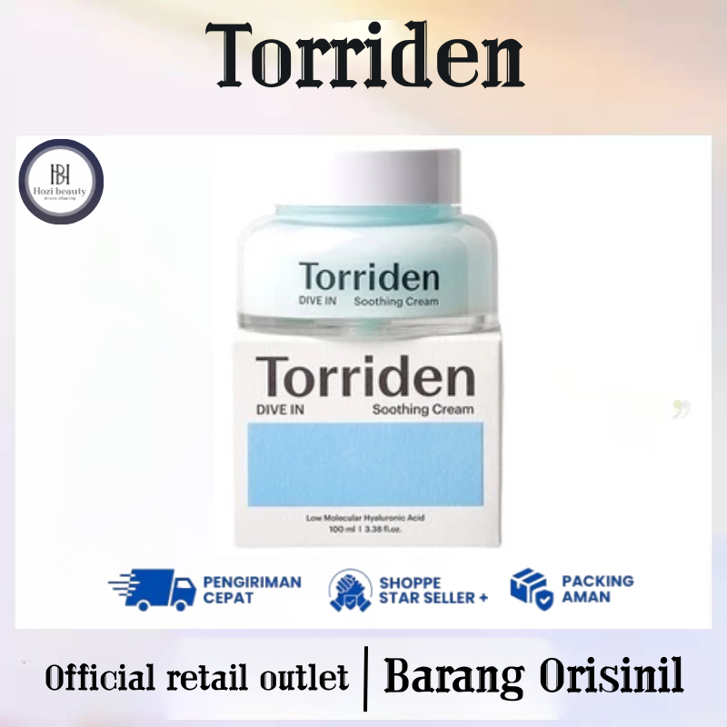 (Orisinil)Torriden Dive-In Soothing Cream 100ml Low Molecular Hyaluronic Acid Soothing Cream Torride