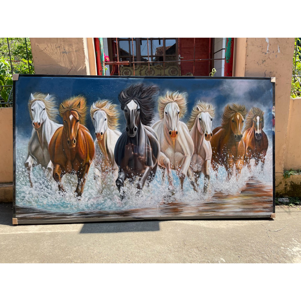 lukisan kuda berlari / lukisan modern