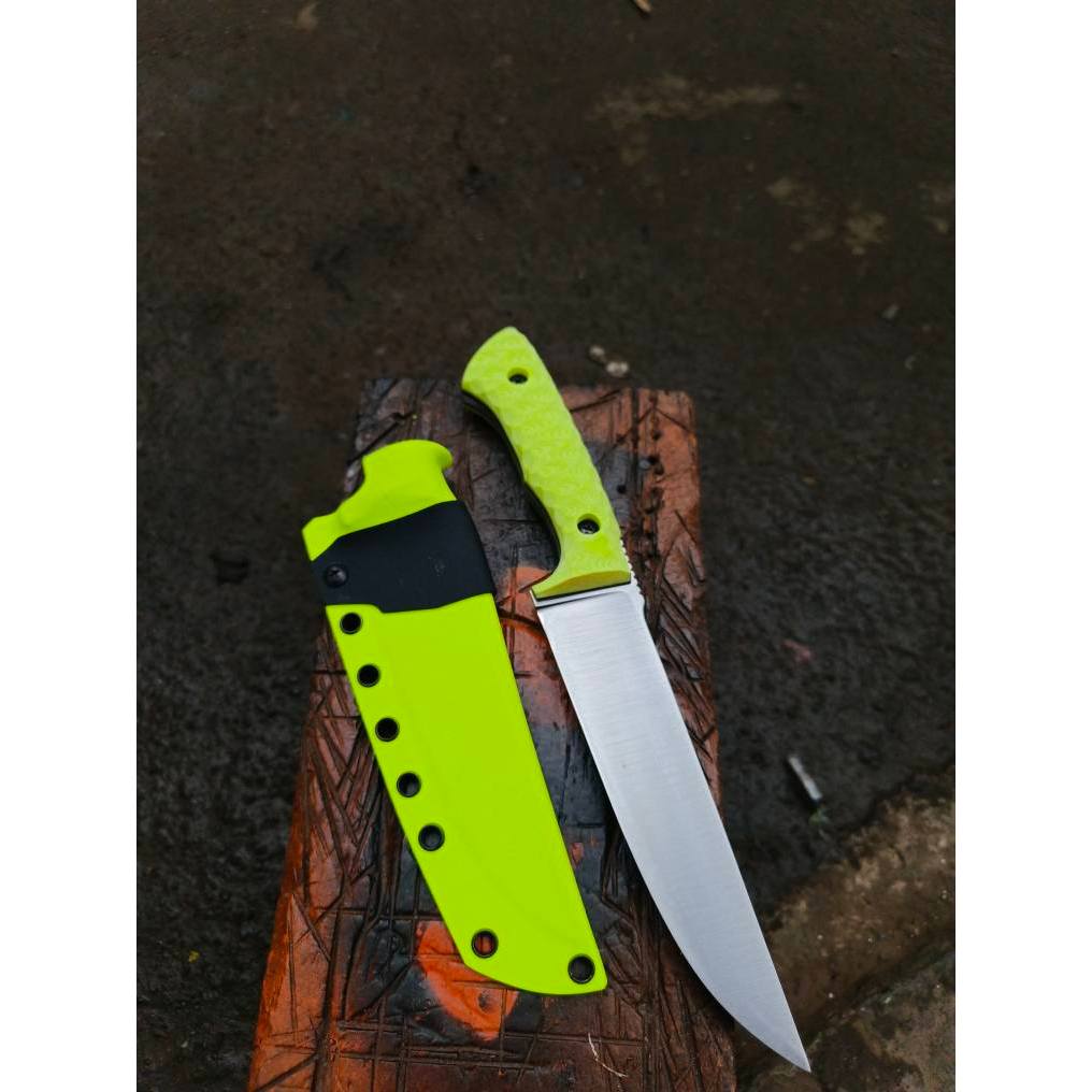Pisau Bushcraft 15,5 cm, Sleipner A88, Handle Micharta Fulltang, Sarung Kydex untuk Survival Mbolang