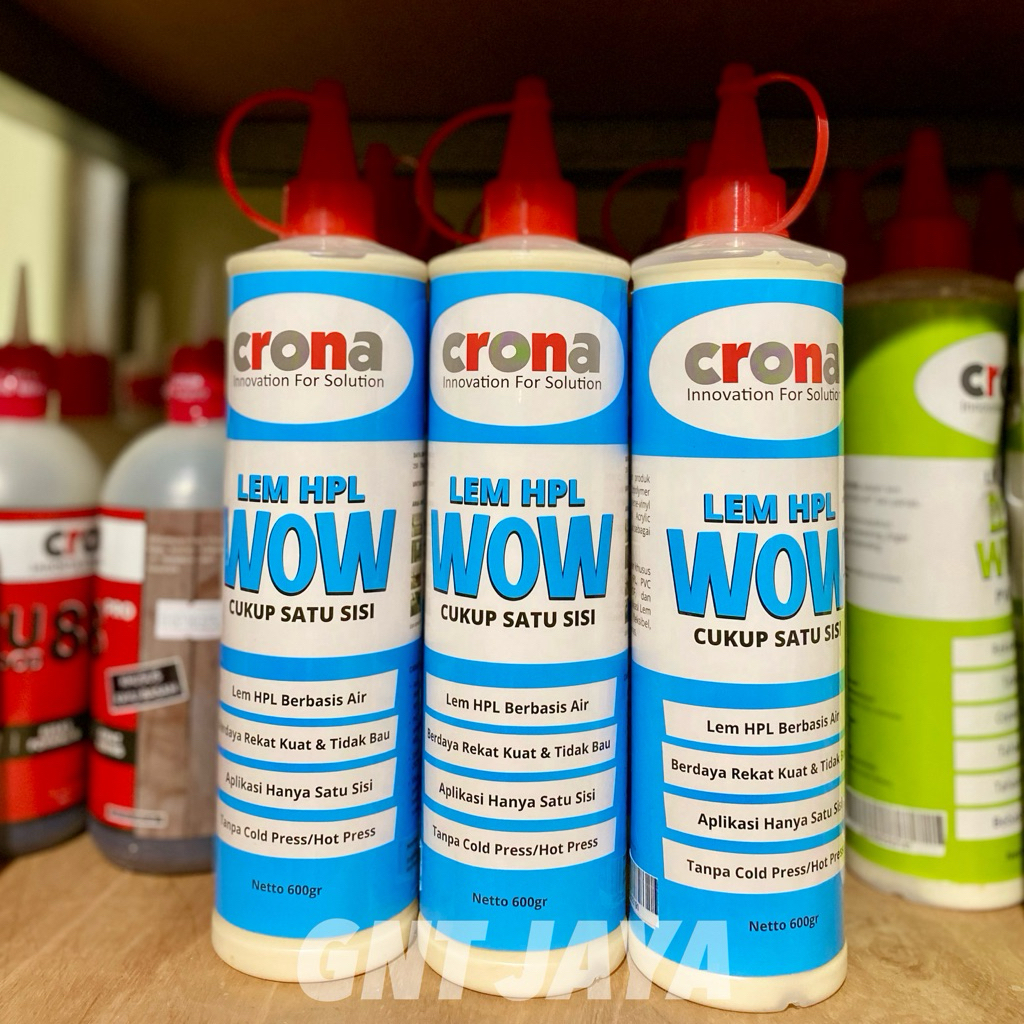 Lem Crona WOW kayu Interior Vener hpl pvc sheet 600gr 600 gr botol deco tacon supercon decon dekosit