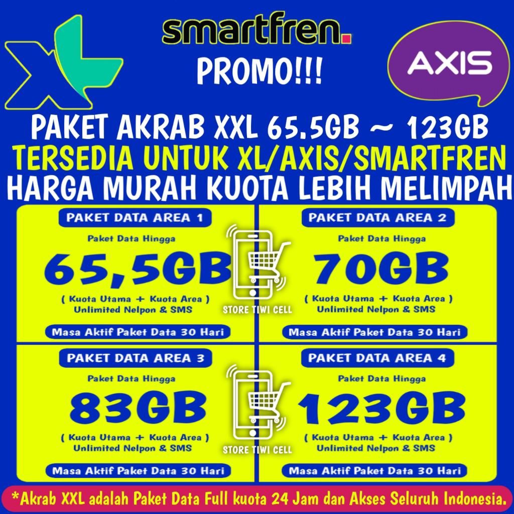 PROMO PAKET DATA AKRAB XXL KUOTA XL/AXIS/SMARTFREN/LIVE ON