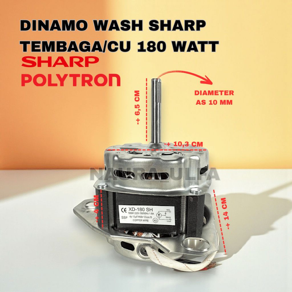 DINAMO WASH SHARP MESIN CUCI 2 TABUNG 180WATT  GULUNGAN TEMBAGA TEBAL