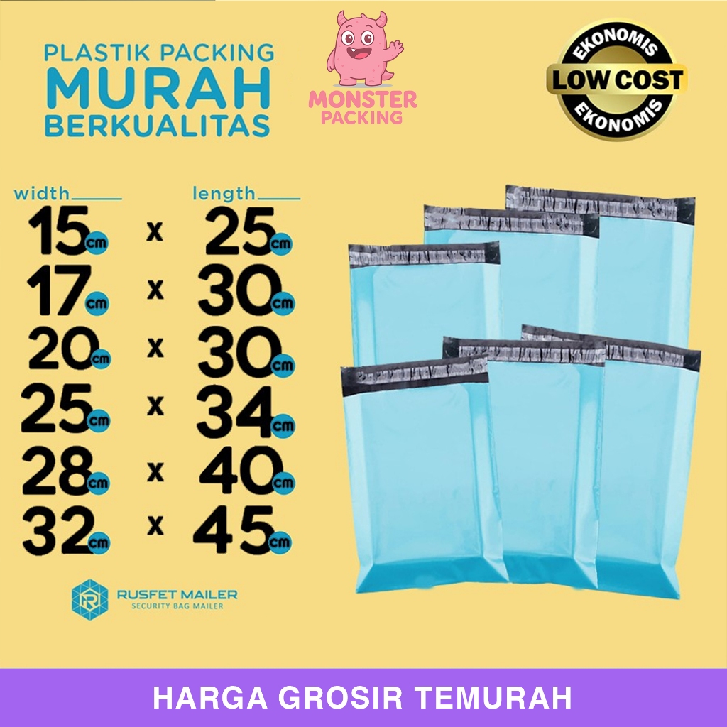 

Plastik Polymailer Pack LOW COST BLUE Rusfet Amplop Packing Polimailer