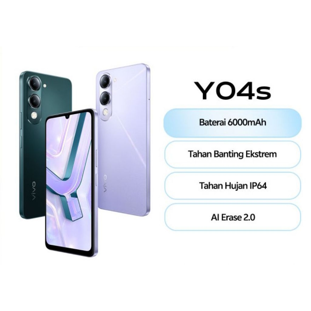 VIVO Y04s 4/64GB | HP 1 Jutaan Terbaru | Handphone Android Original | Garansi Resmi