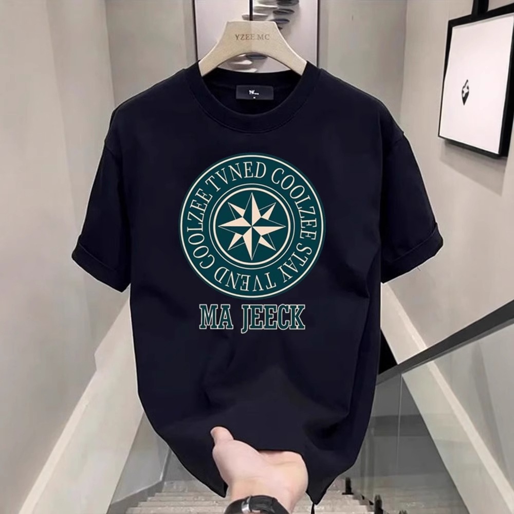 Kaos T-shirt merek Erigo bergaya Jepang dan Korea, motif bintang enam sudut, ukuran unisex.