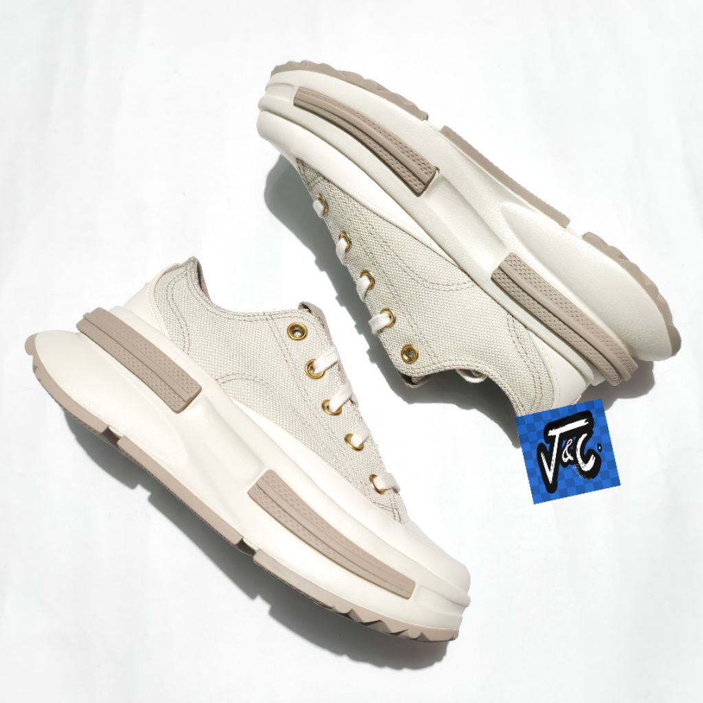 Converse Run Star Legacy CX Gold Two Tone Canvas Luxury Platform Ox Papyrus Egret