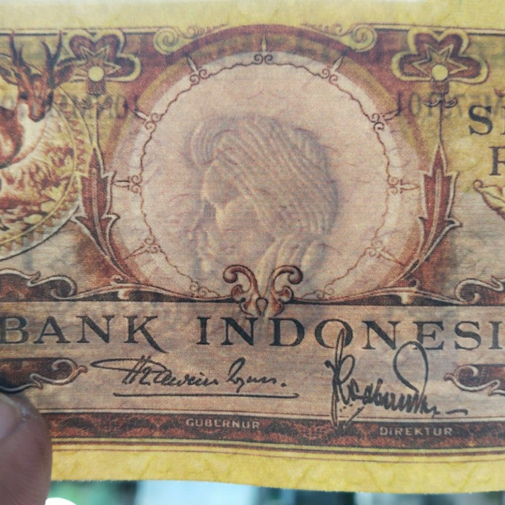 uang rusa kijang 10 rupiah tahun 1957 wm diponegoro.uang repro
