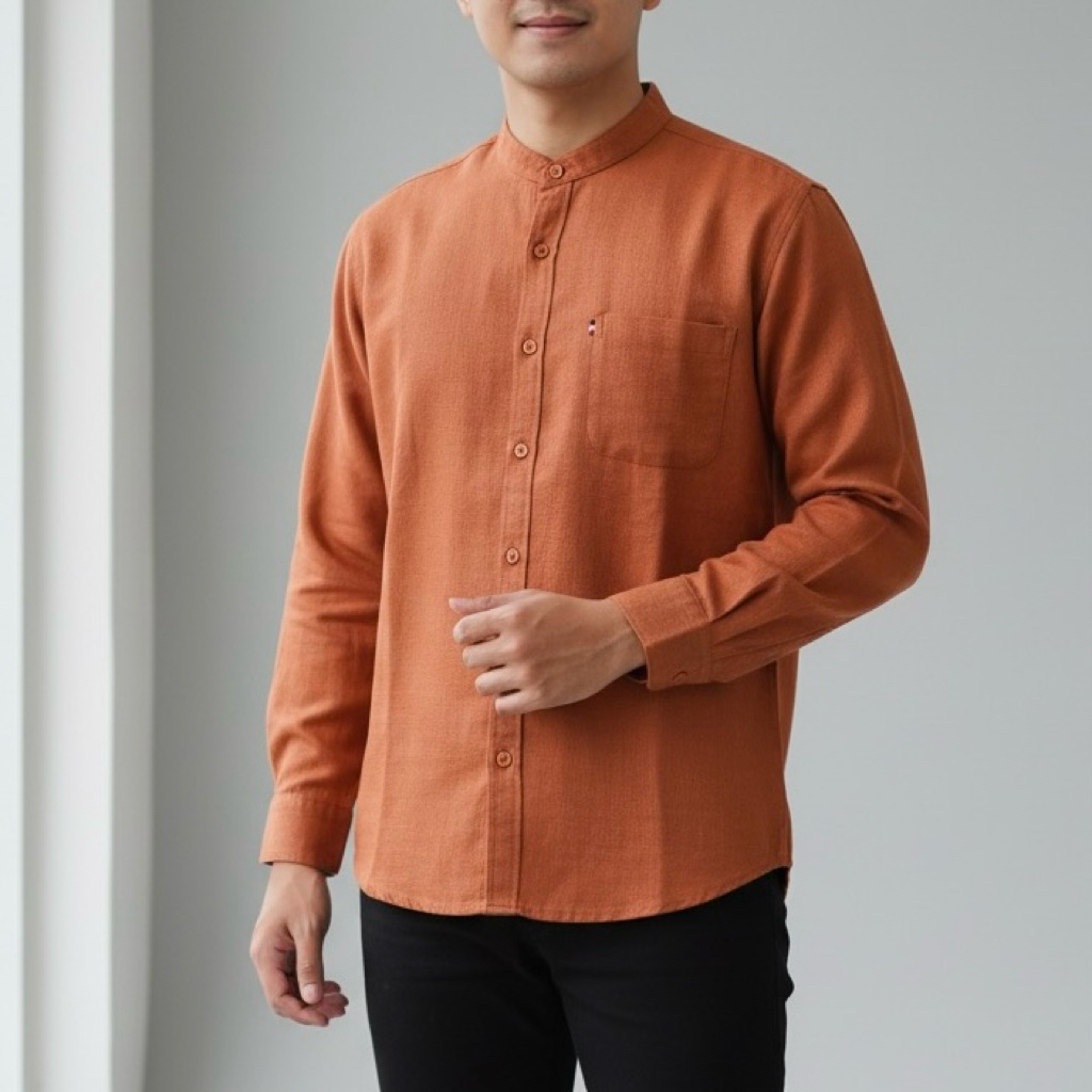 Kemeja Koko N ONE Kemko Pria Lengan Panjang Semi Woll