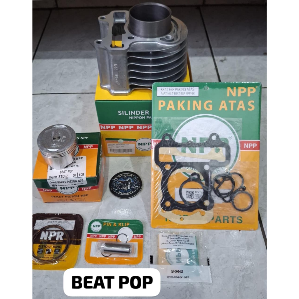 JVS -Blok seher boring silinder beat pop + topset seal klep + piston kit beat fi, beat street, vario