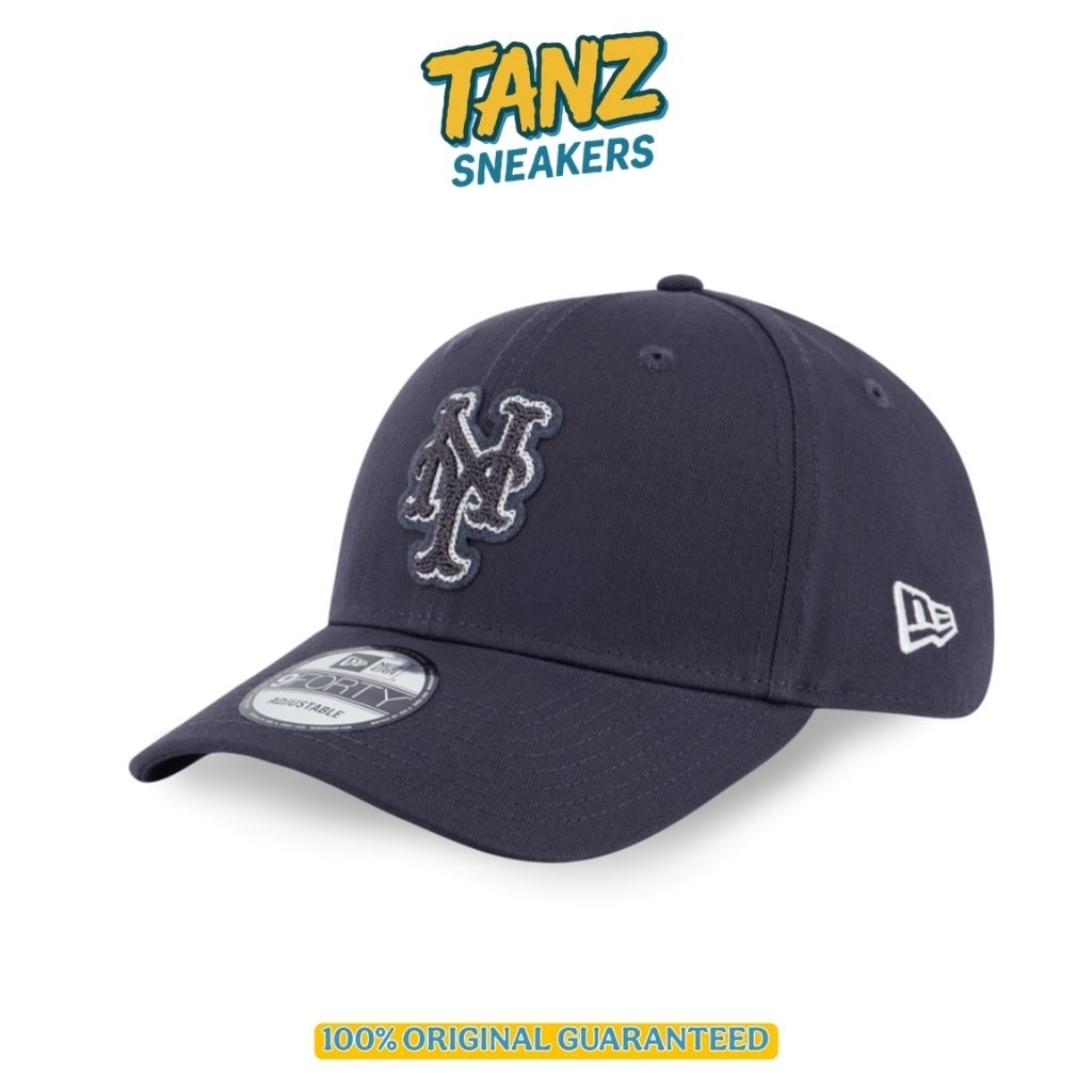 TOPI NEW ERA CAP 9FORTY MLB CHAINSTITCHING NY METS BLACK ORIGINAL RESMI BNIP