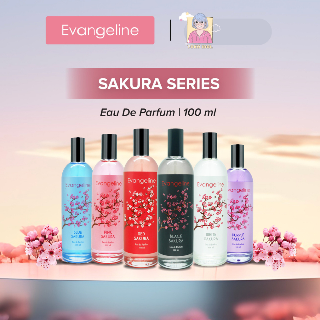 (ORIGINAL)Evangeline Sakura Eau De Parfum 100ml,PARFUM EVANGELINE BLACK SAKURA,PARFUM EVANGELINE ORI