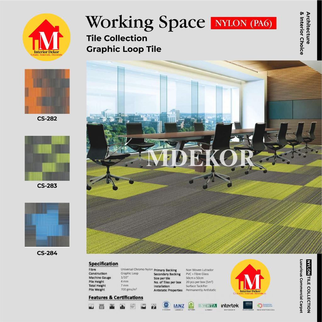MDEKOR - Karpet WorkingSpace | Karpet Tile Kantor Per Box