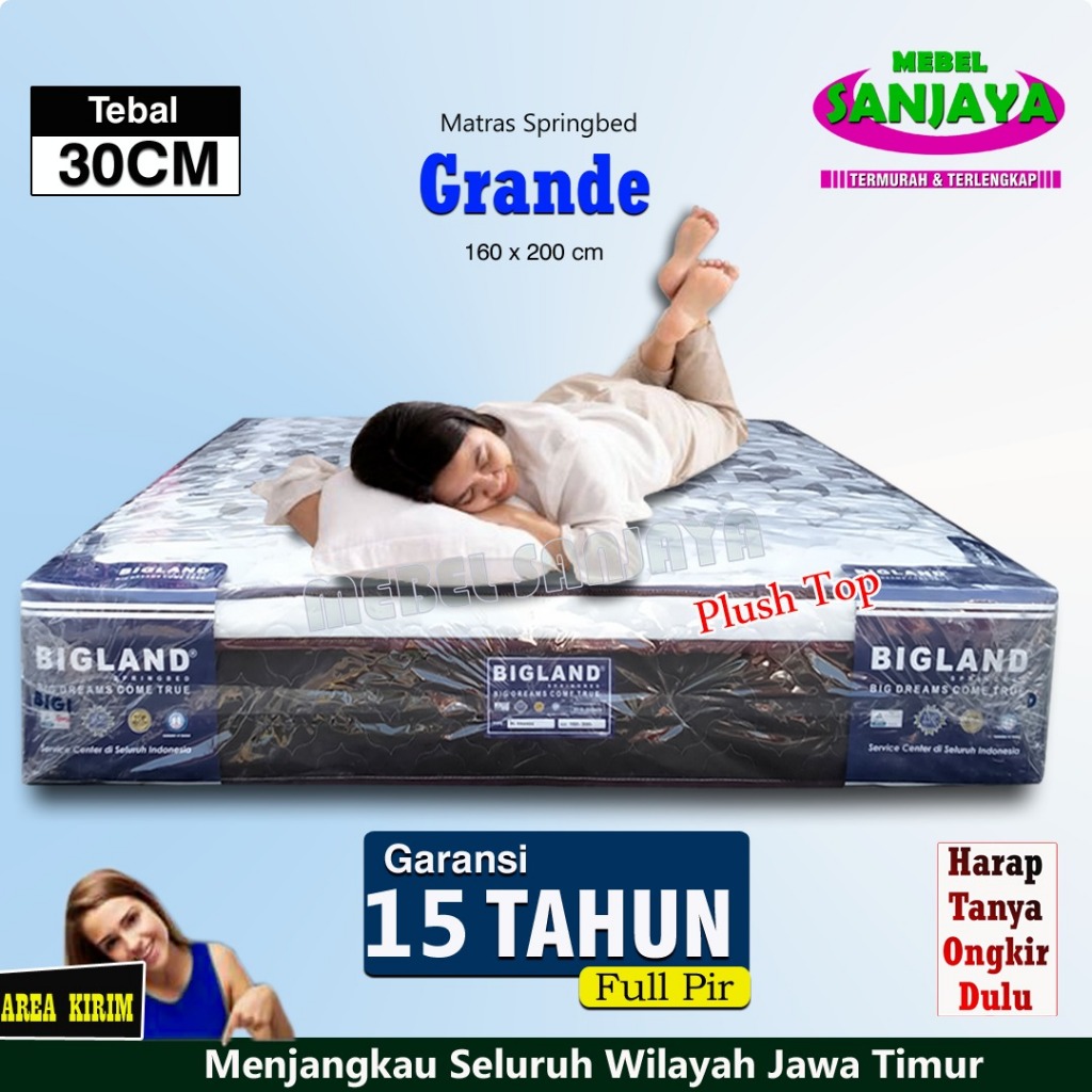 Matras Spring Bed Bigland Serie Grande Plush Top Tebal 30cm Matras Bigland GRANDE