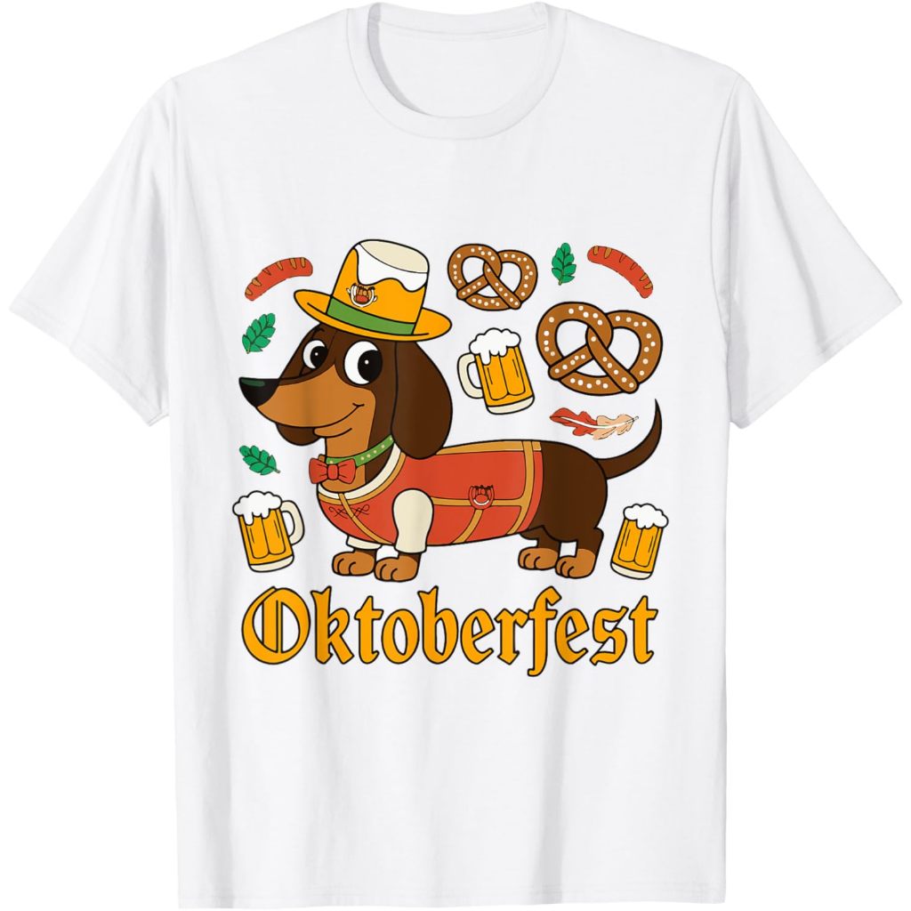Amber's Baju Kaos Anak dan Dewasa 24s Unisex Oktoberfest Dachshund Cute Sausage Dog German Men Women