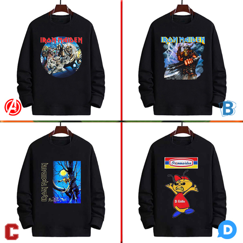 Sweater Iron Maiden Crewneck Bahan Cotton Fleece Nyaman Adem