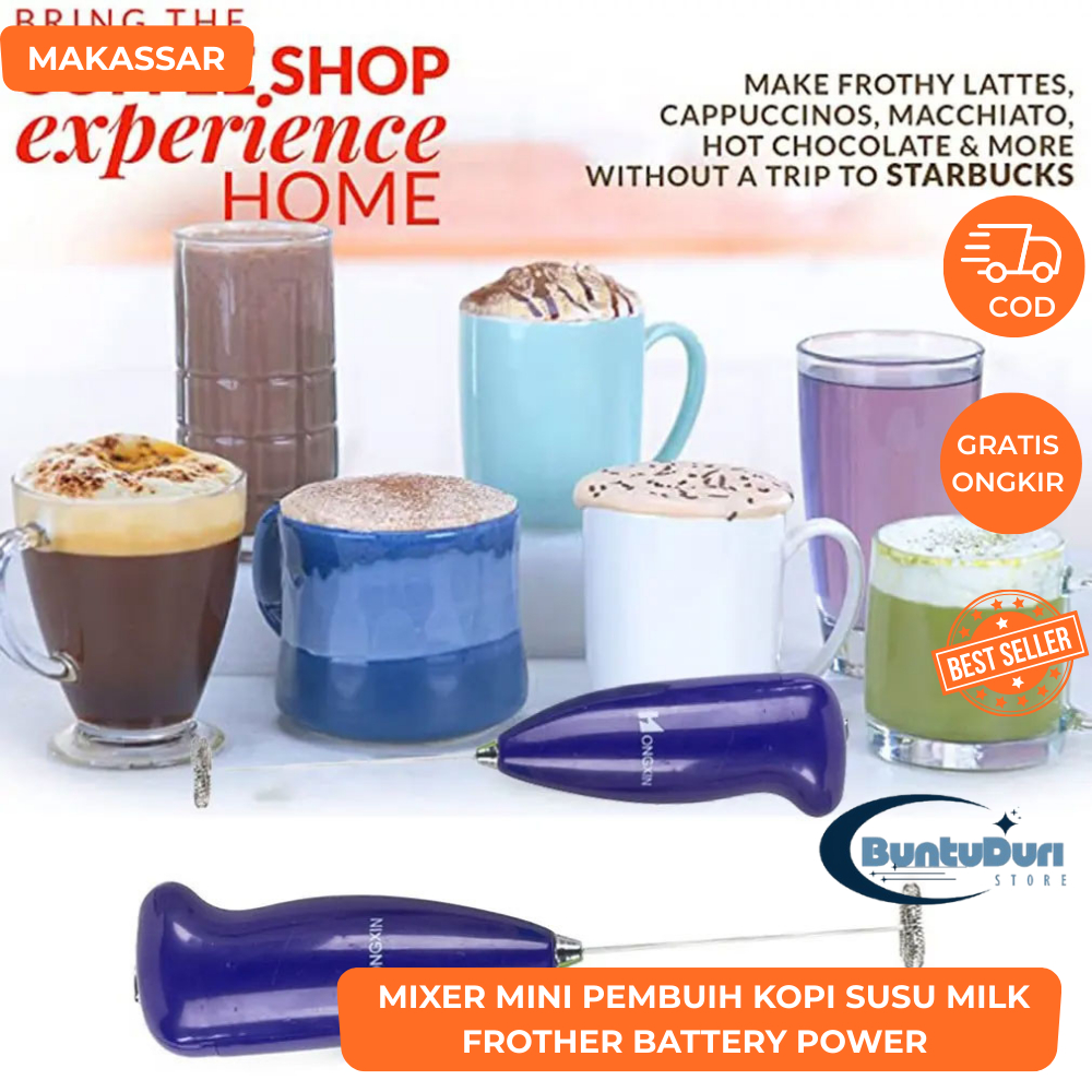 Mixer Mini Pembuih Kopi Susu Milk Frother Battery Power
