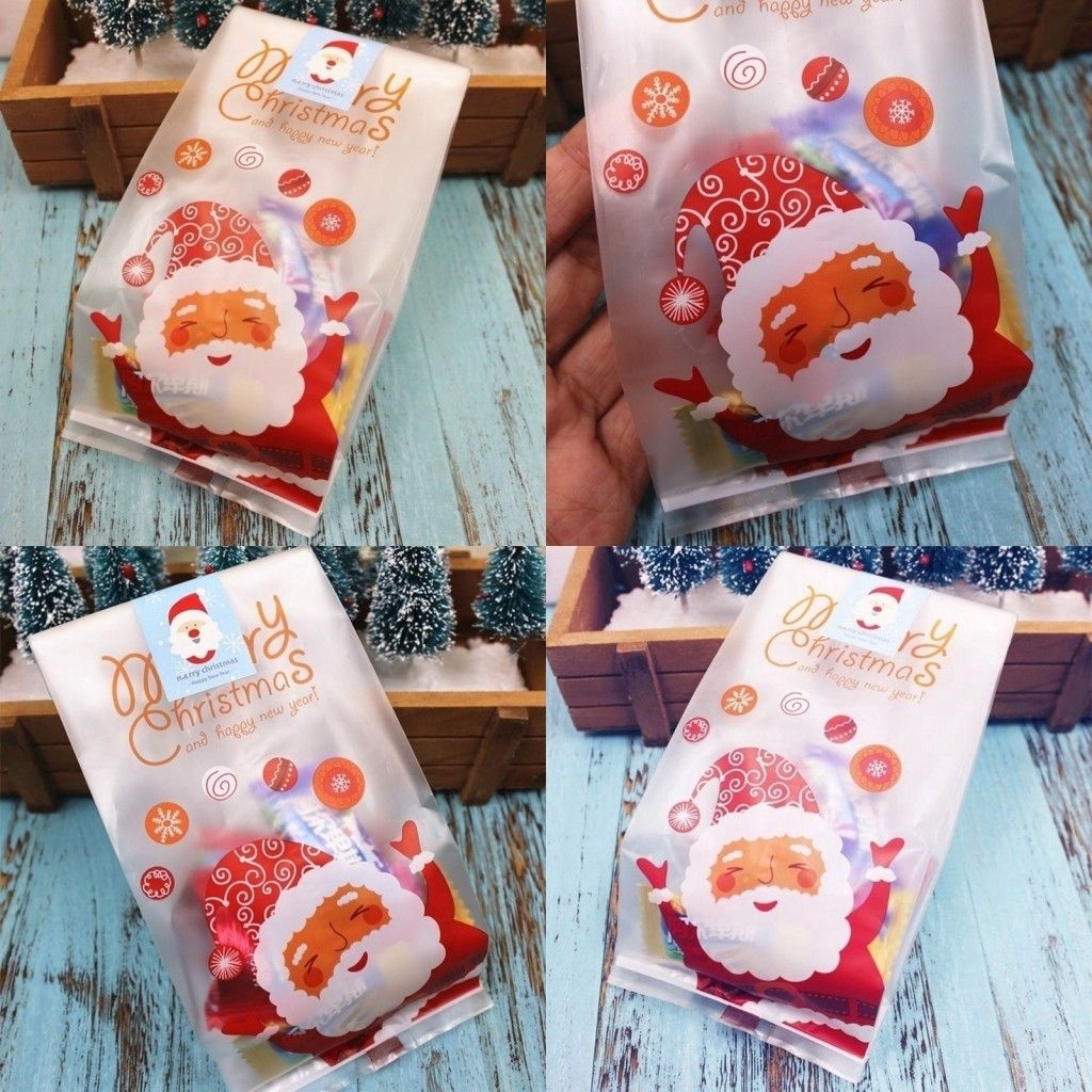 

50Pcs Plastik Cookies Biskuit Permen Natal | Kemasan Christmas Serbaguna