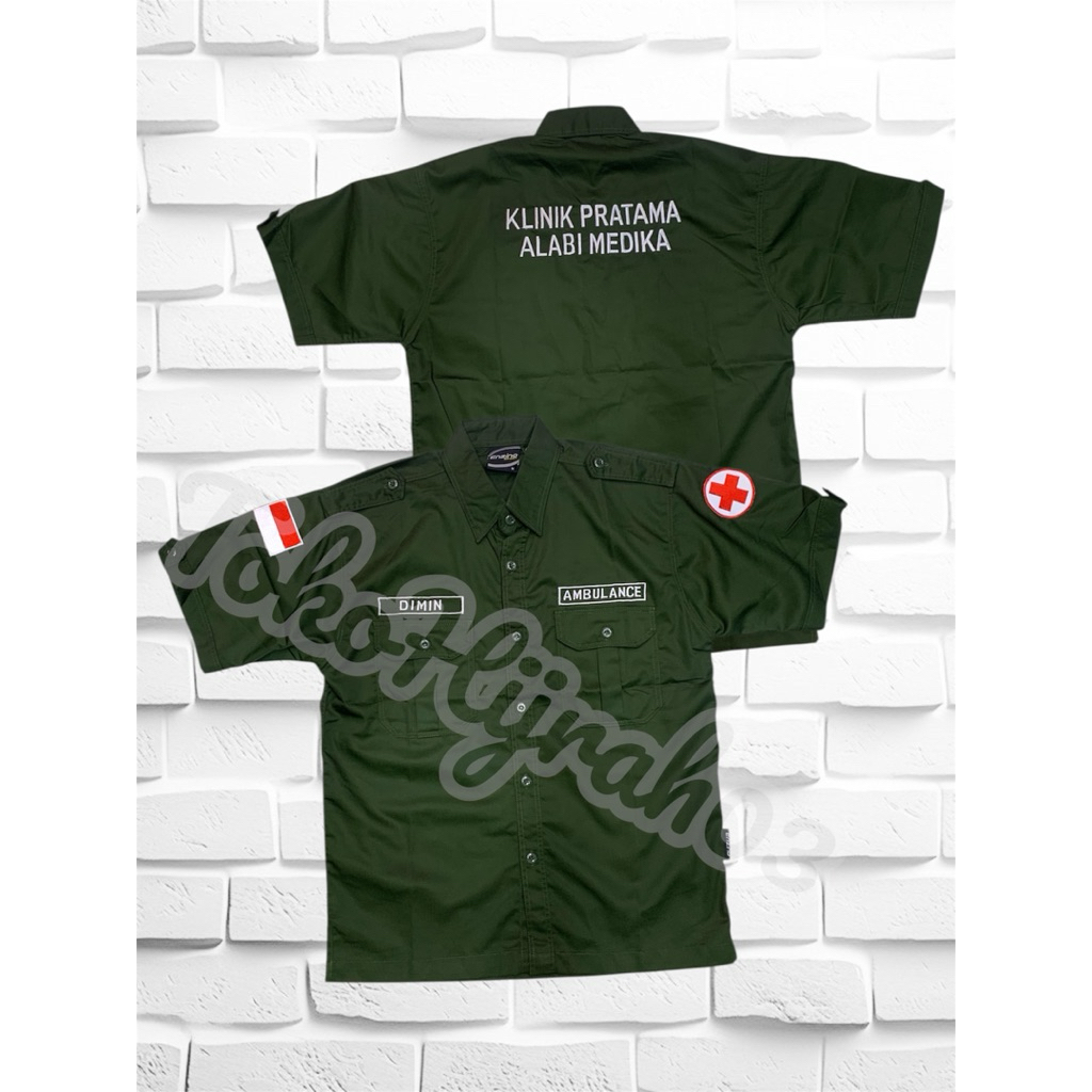 UKURAN BIG SIZE - SERAGAM TERBARU AMBULANCE SERAGAM KLINIK TERBARU KEMEJA AMBULANCE TERBARU KEMEJA T