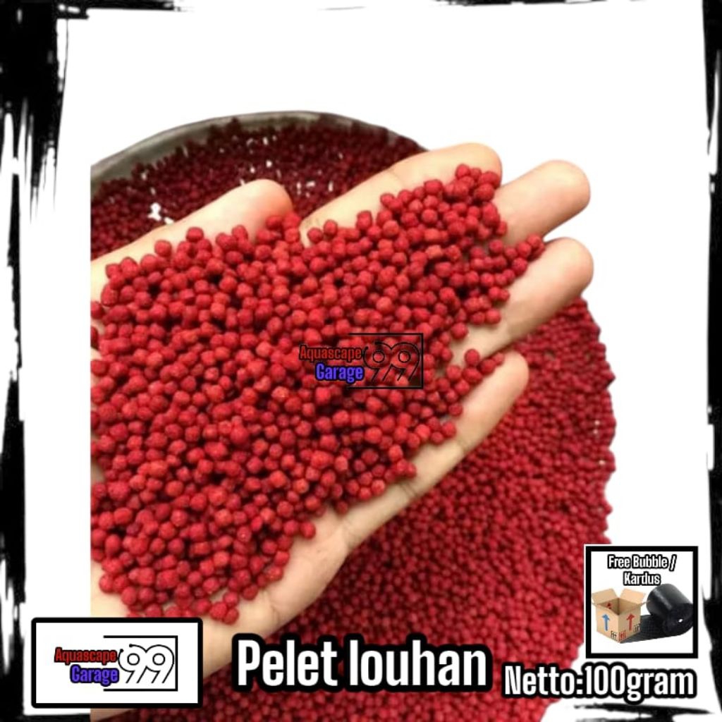 Pelet louhan racikan astaxantin pink 100 gram /pelet louhan / pelet / pelet louhan / pakan louhan
