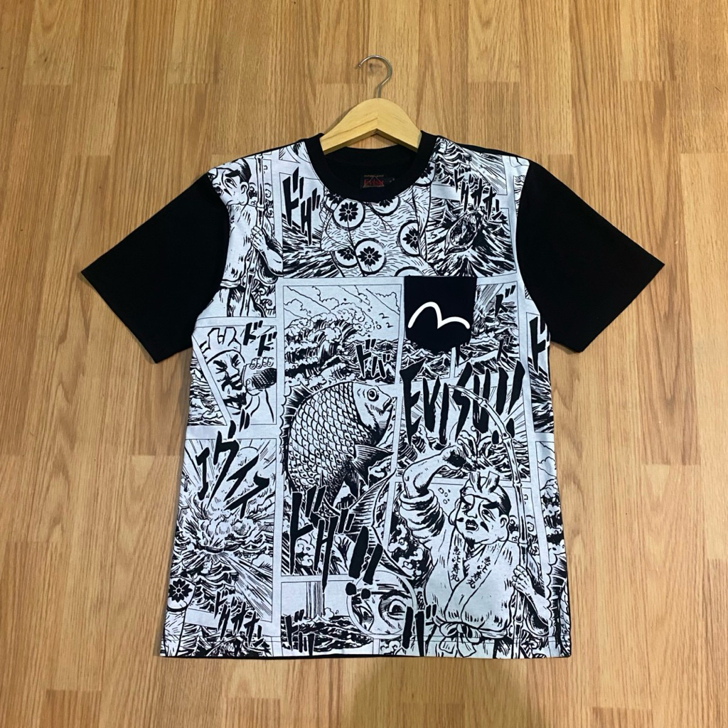 kaos evisu all over print